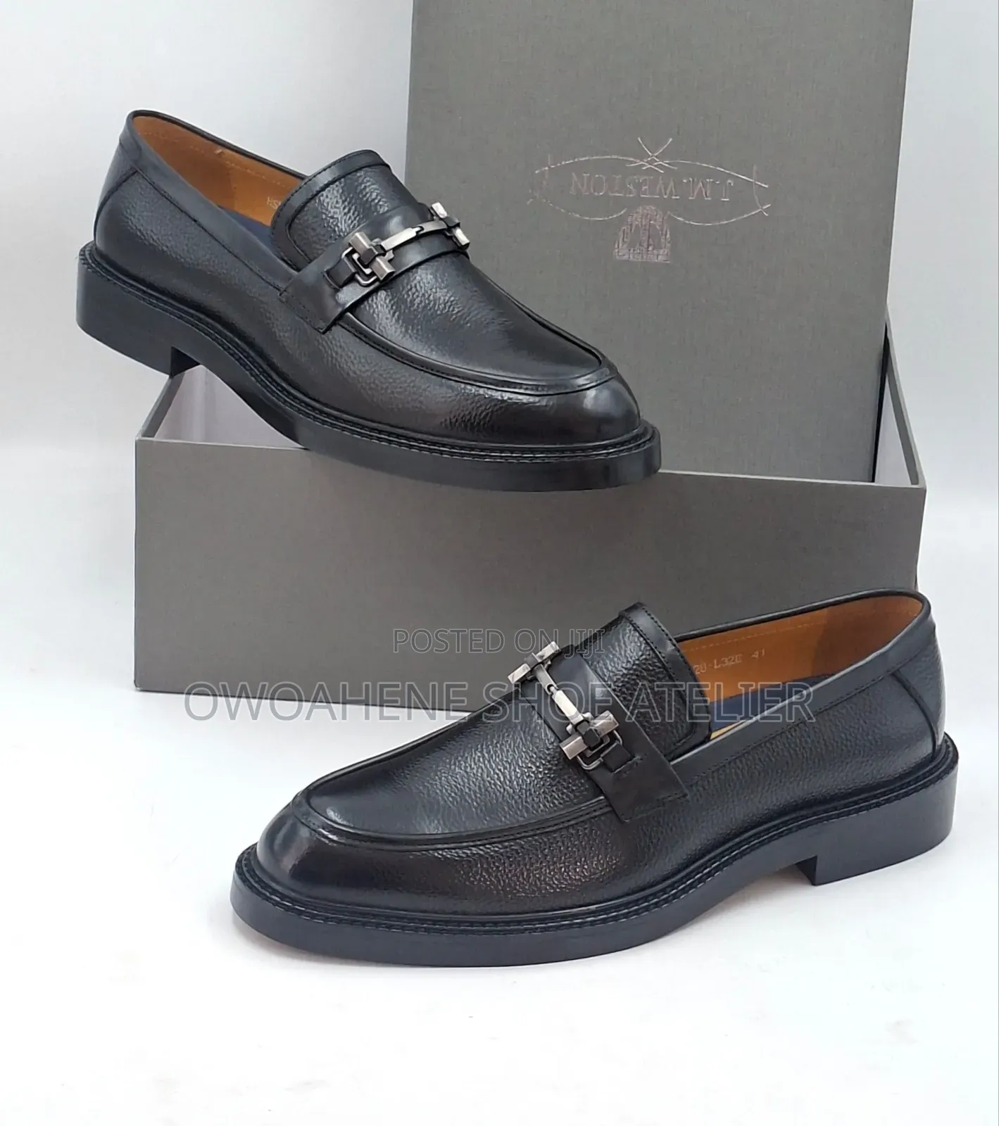 Black Leather Horsebit Loafer