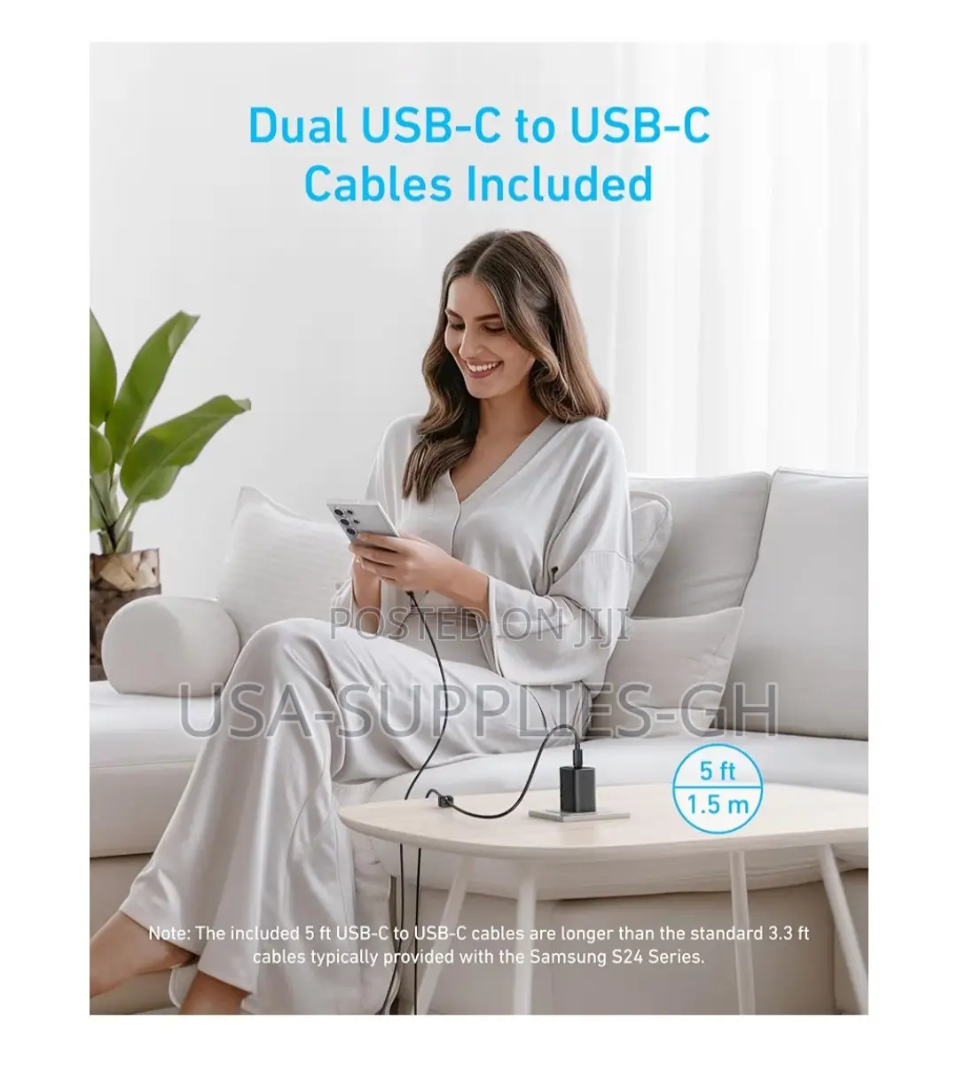 Anker 45w USB C Fast Phone Charger Block With 5ft Cable From Usa