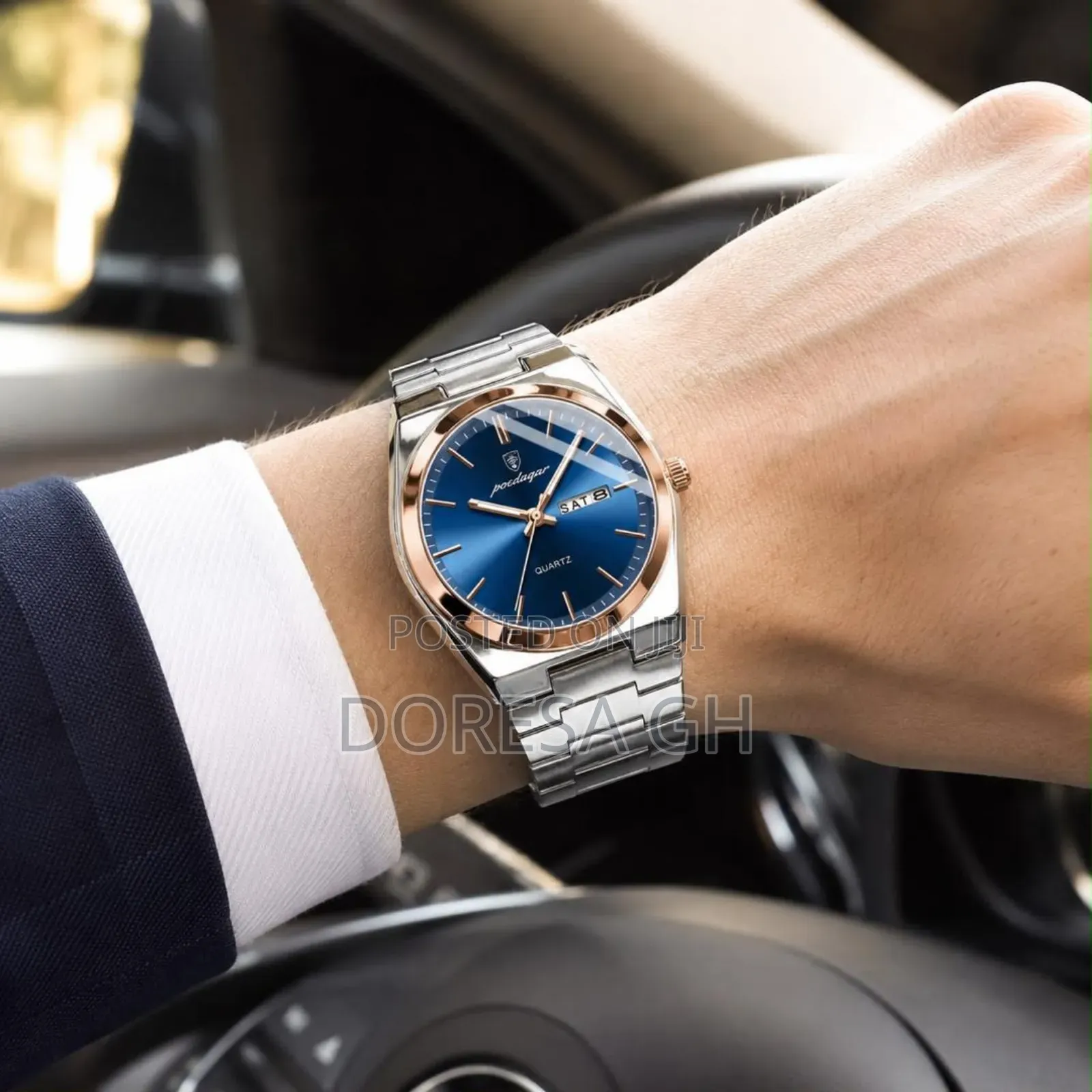 POEDAGAR Luxury Men’s Watch | Stainless Quartz Watch With Original Box