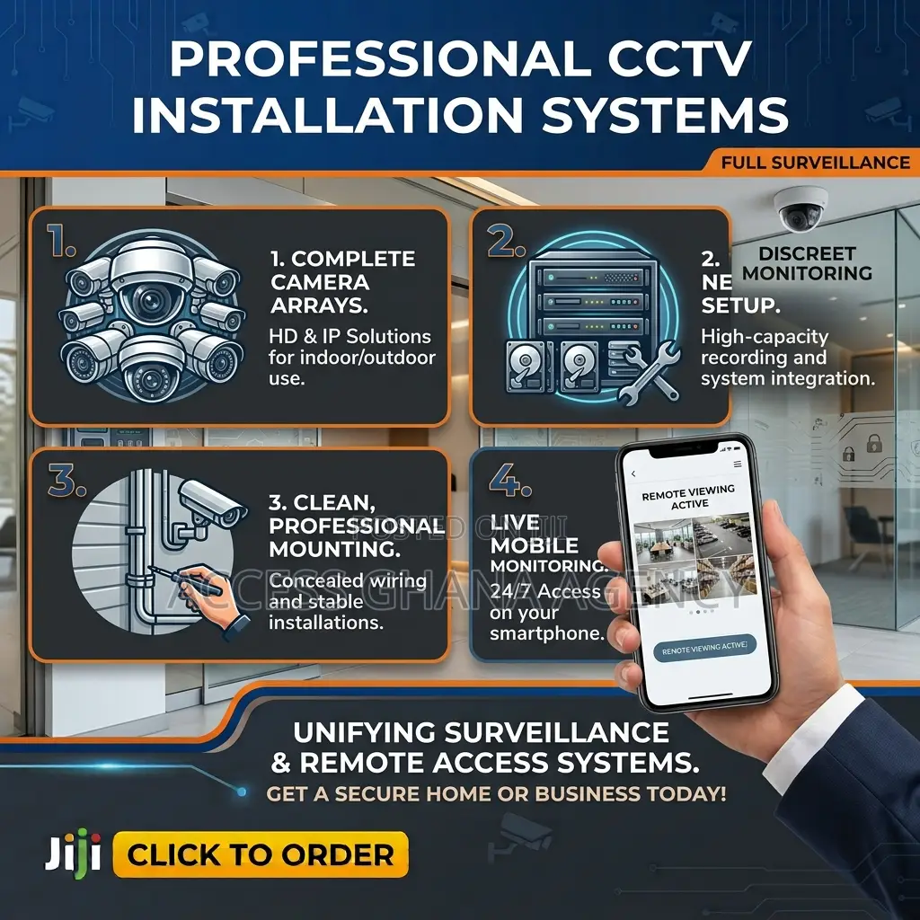 CCTV Camera Installation, Remote Mobile Viewing Maintenance