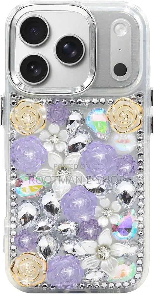 Luxury 3D Camellia Flower for iPhone 13 to 17 Pro Max