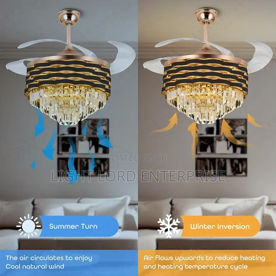 Pukupin Chandelier Fan Light With Remote Controls 48inches