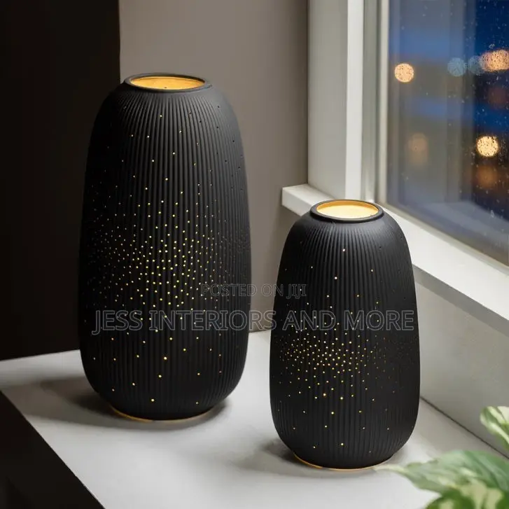 Evergreen LED Porcelain Lantern, Set of 2