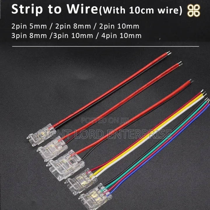 Strip to Wire Connectors 2pin 8mm 3pin 10mm 4pin 10mm