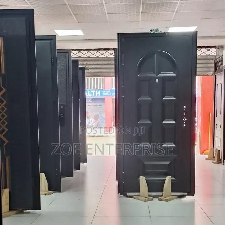 Single Black and Grey Quality Security Doors