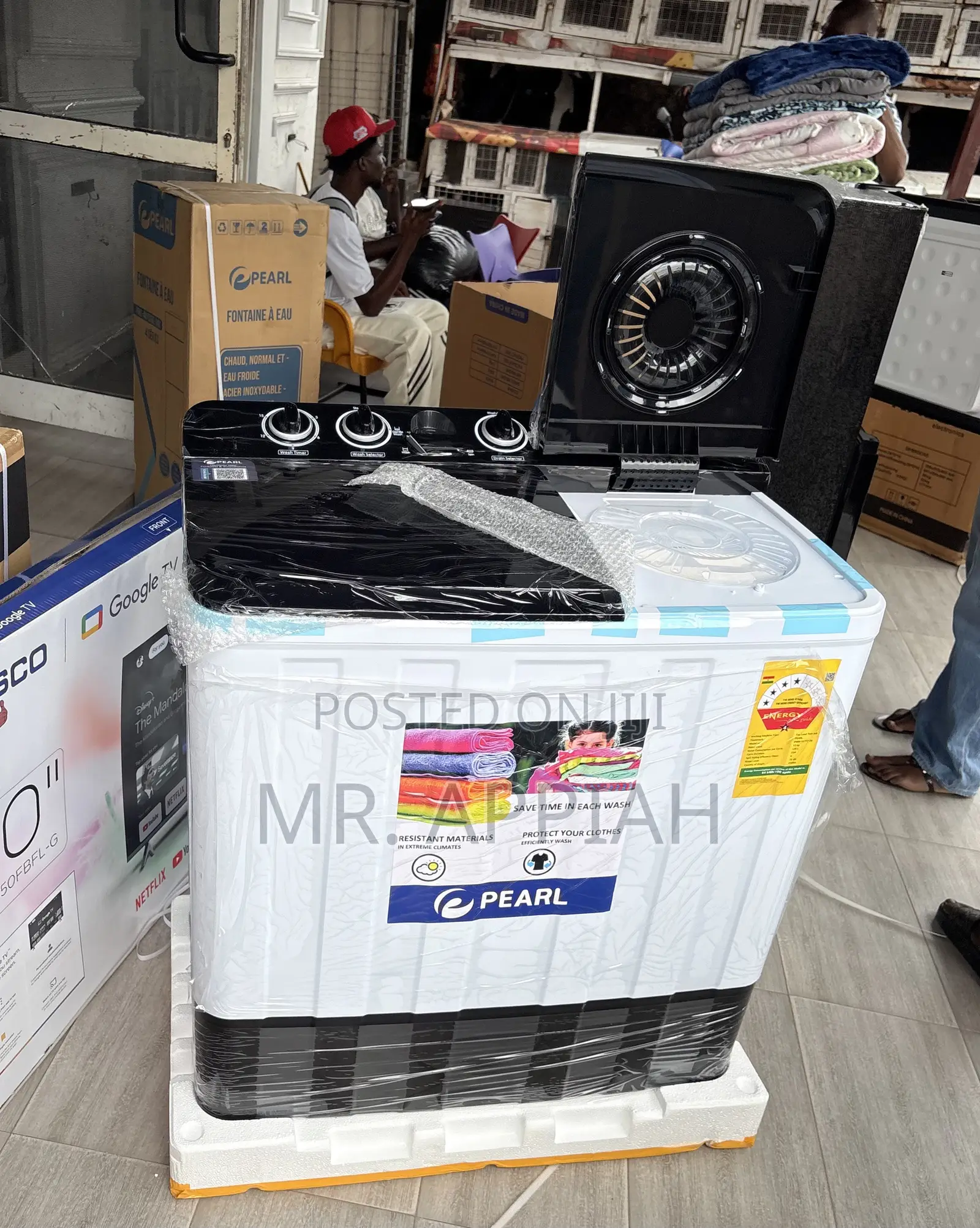 New Pearl Twin Tub Washing Machine(White/Black)15kg 