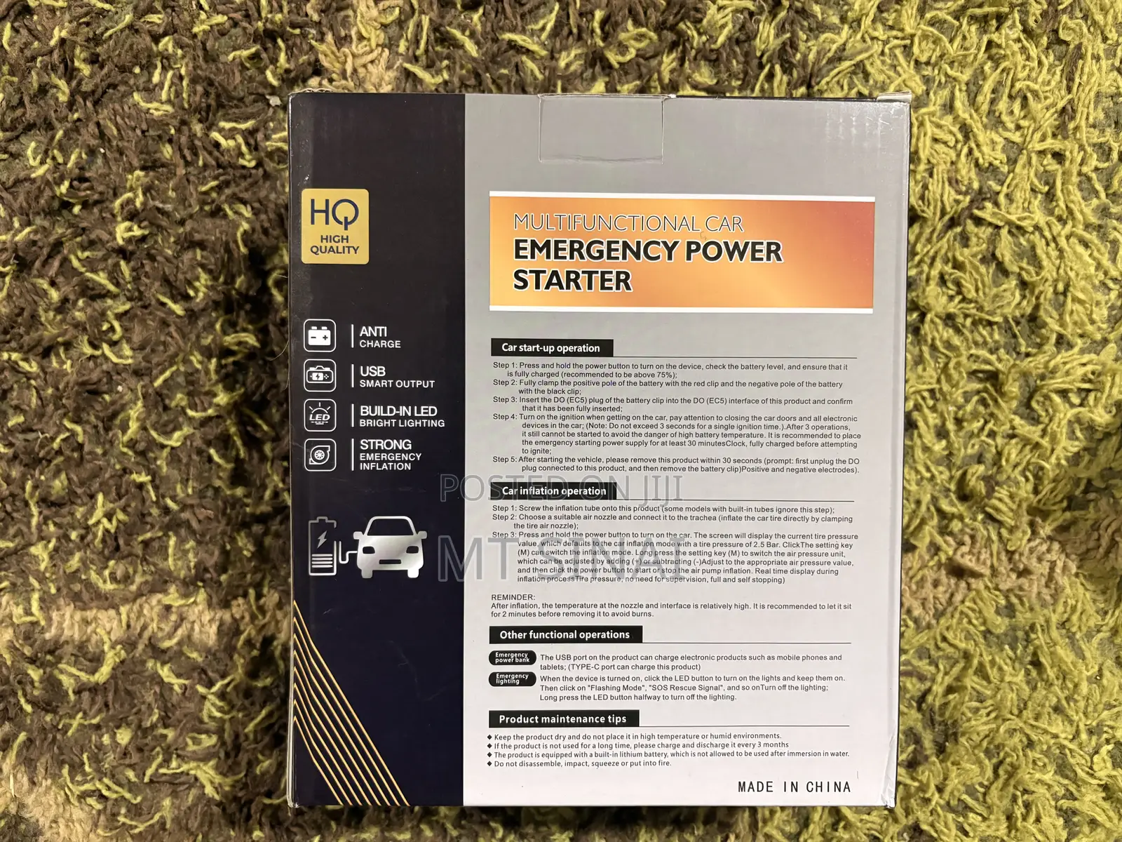 Car Jump Starter With a Car Tire Pump