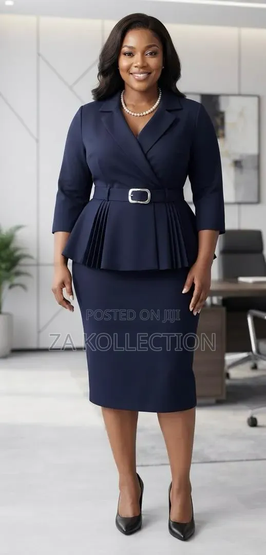 Women Fitted Black Pencil Official Dress