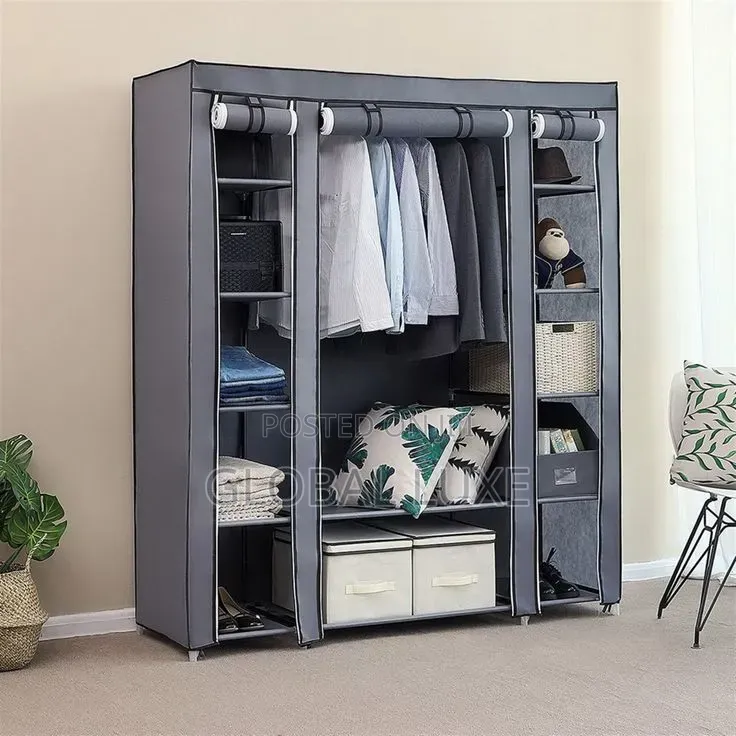 3-in-1 Foldable Portable Wardrobe – Spacious Clothes Organizer