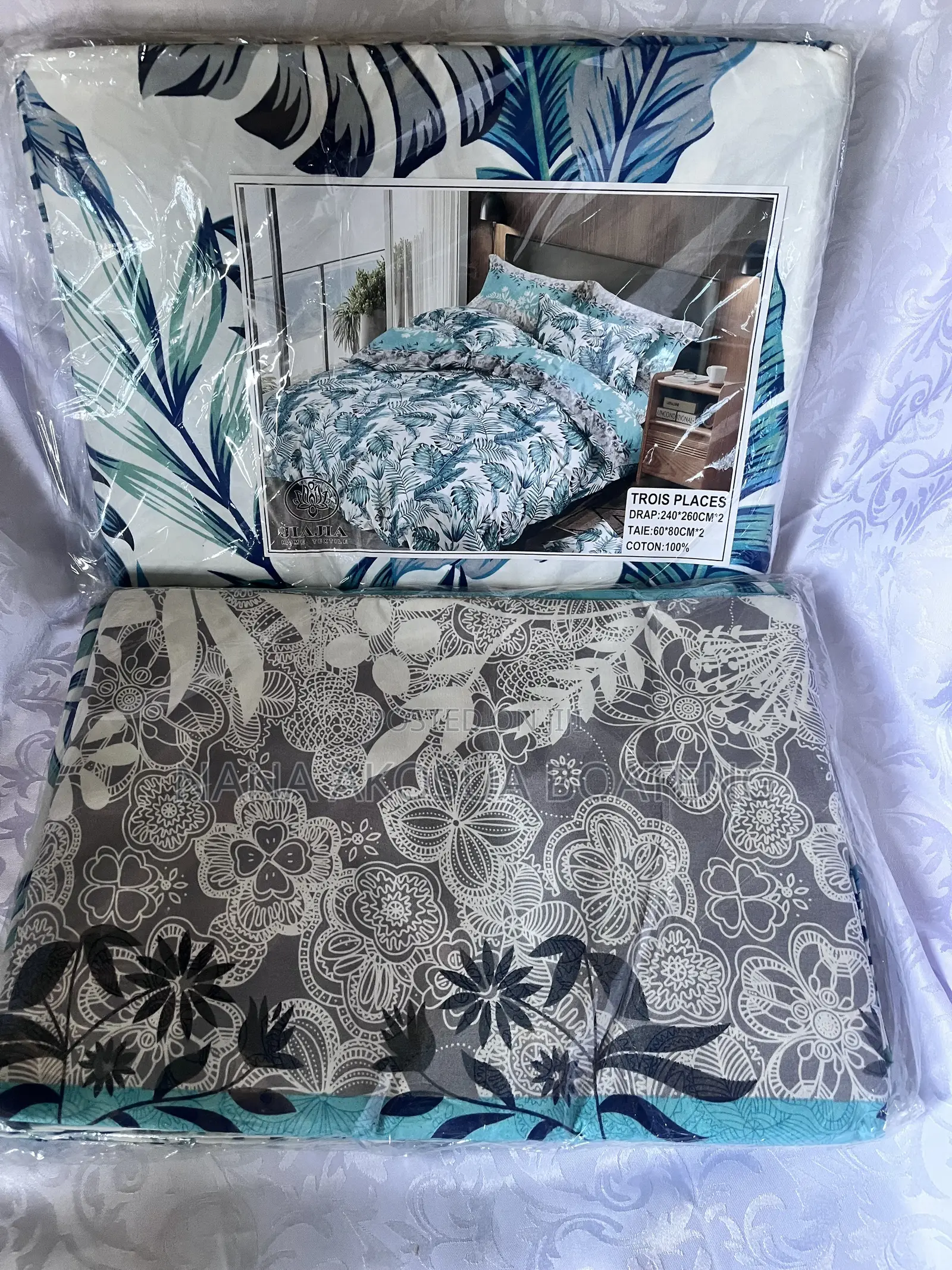 4 PCS Bedsheet Set (100% Cotton)