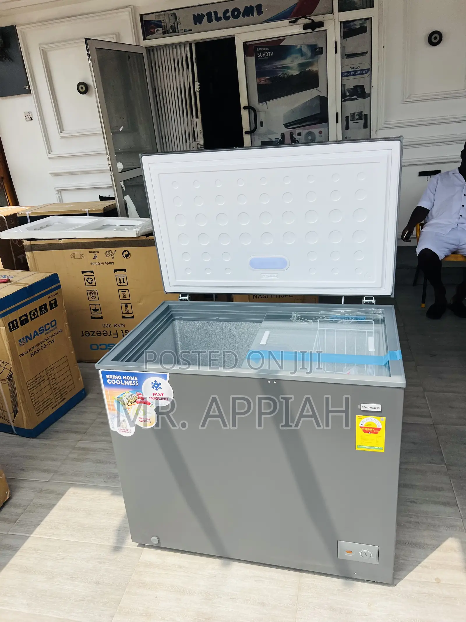 Super Classic Nasco 238L Single Door Chest Freezer(Gray)