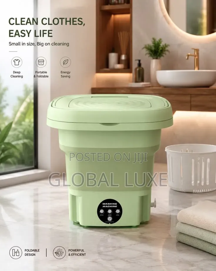 Foldable Mini Washing Machine – Portable Space-Saving