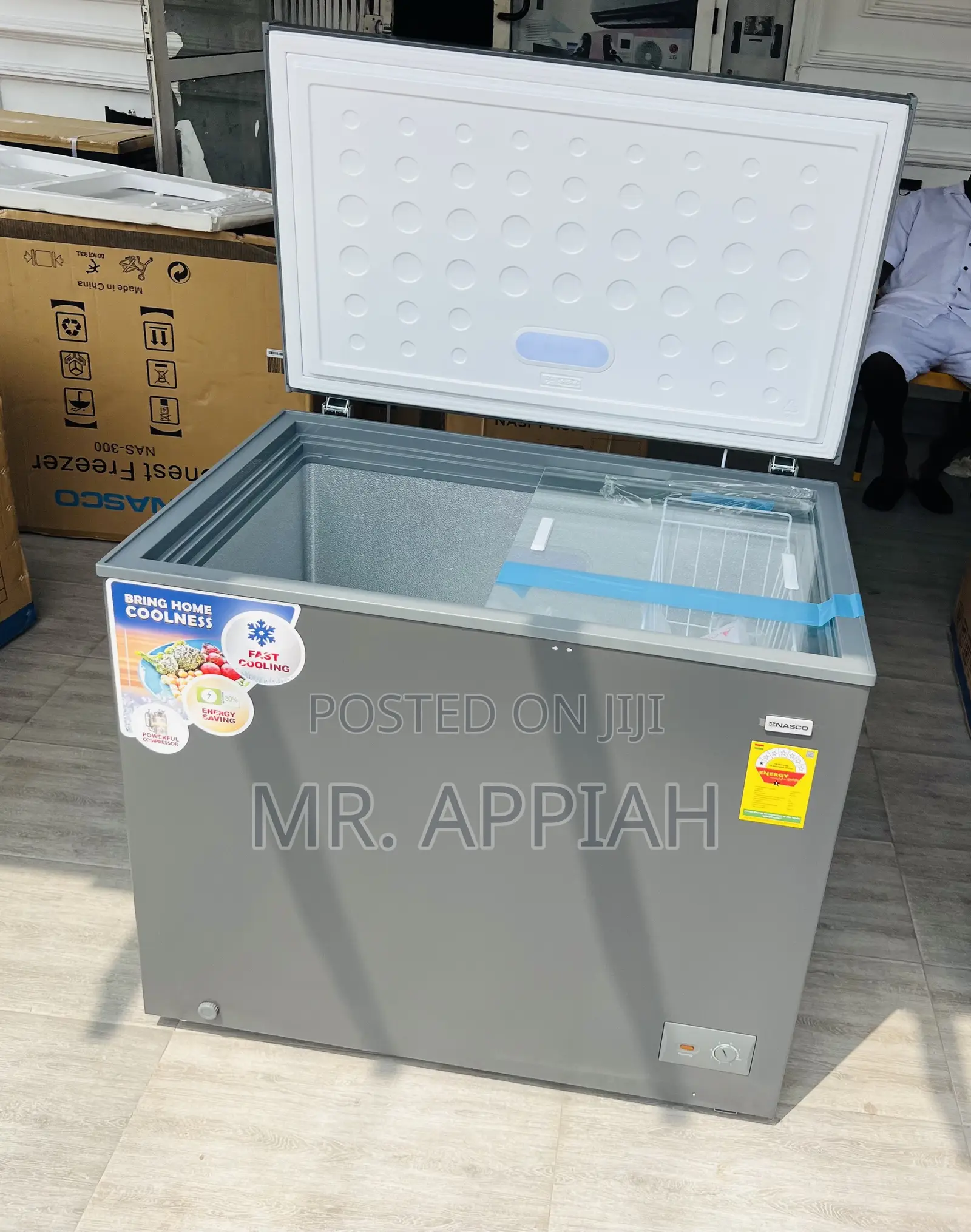 Super Durable Nasco Nas300fl 1 Door Electric Chest Freezer(238L)Gray