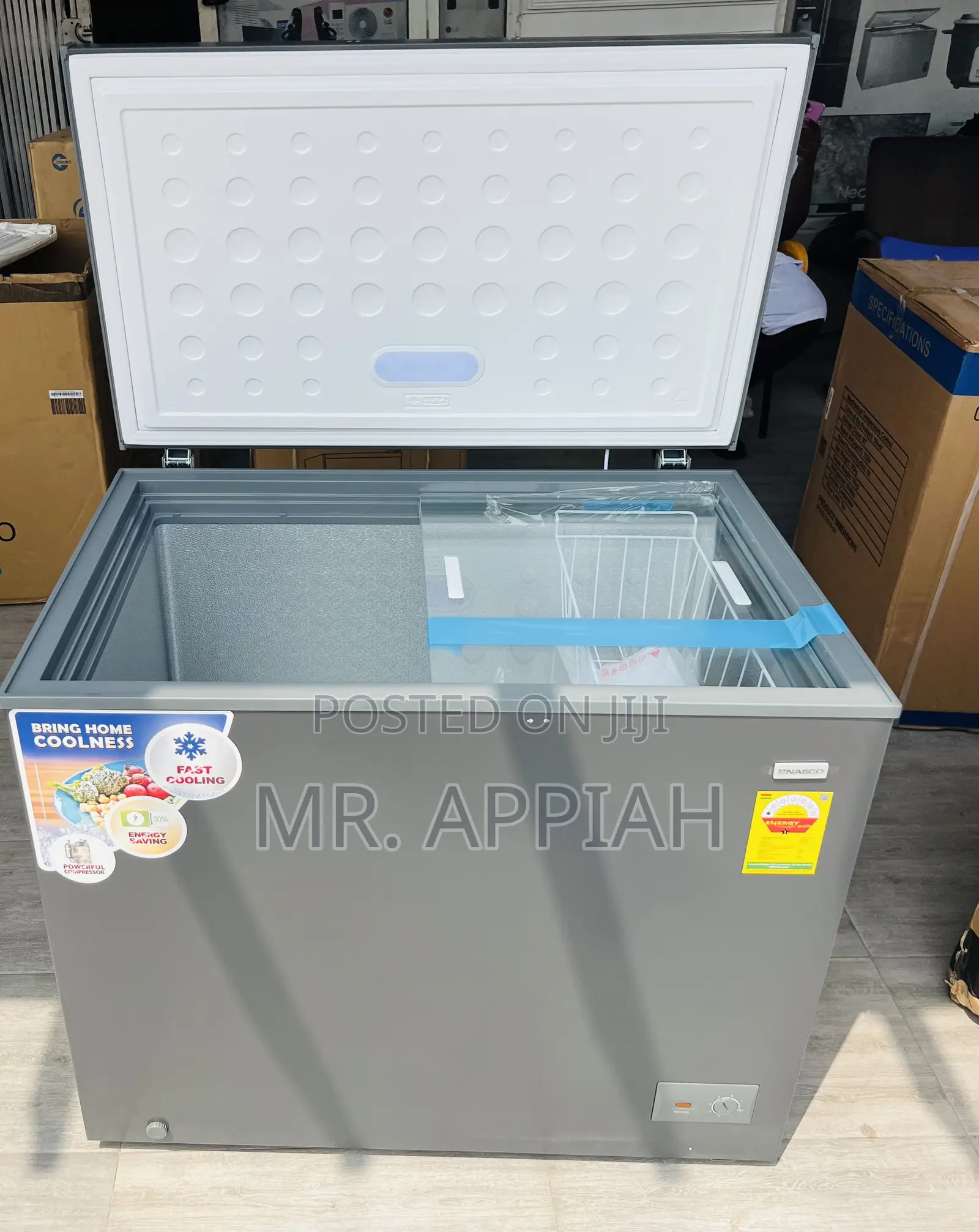 Super Durable Nasco Nas300fl 1 Door Electric Chest Freezer(238L)Gray