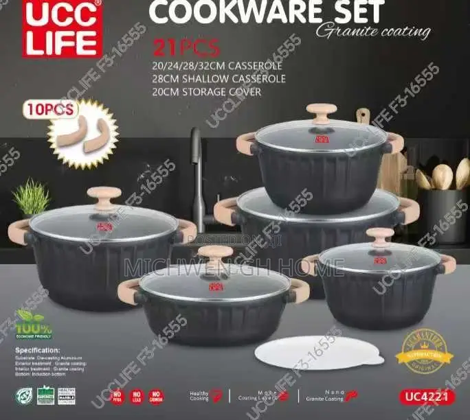 Ucc Life 10pcs Granite Cookware Set