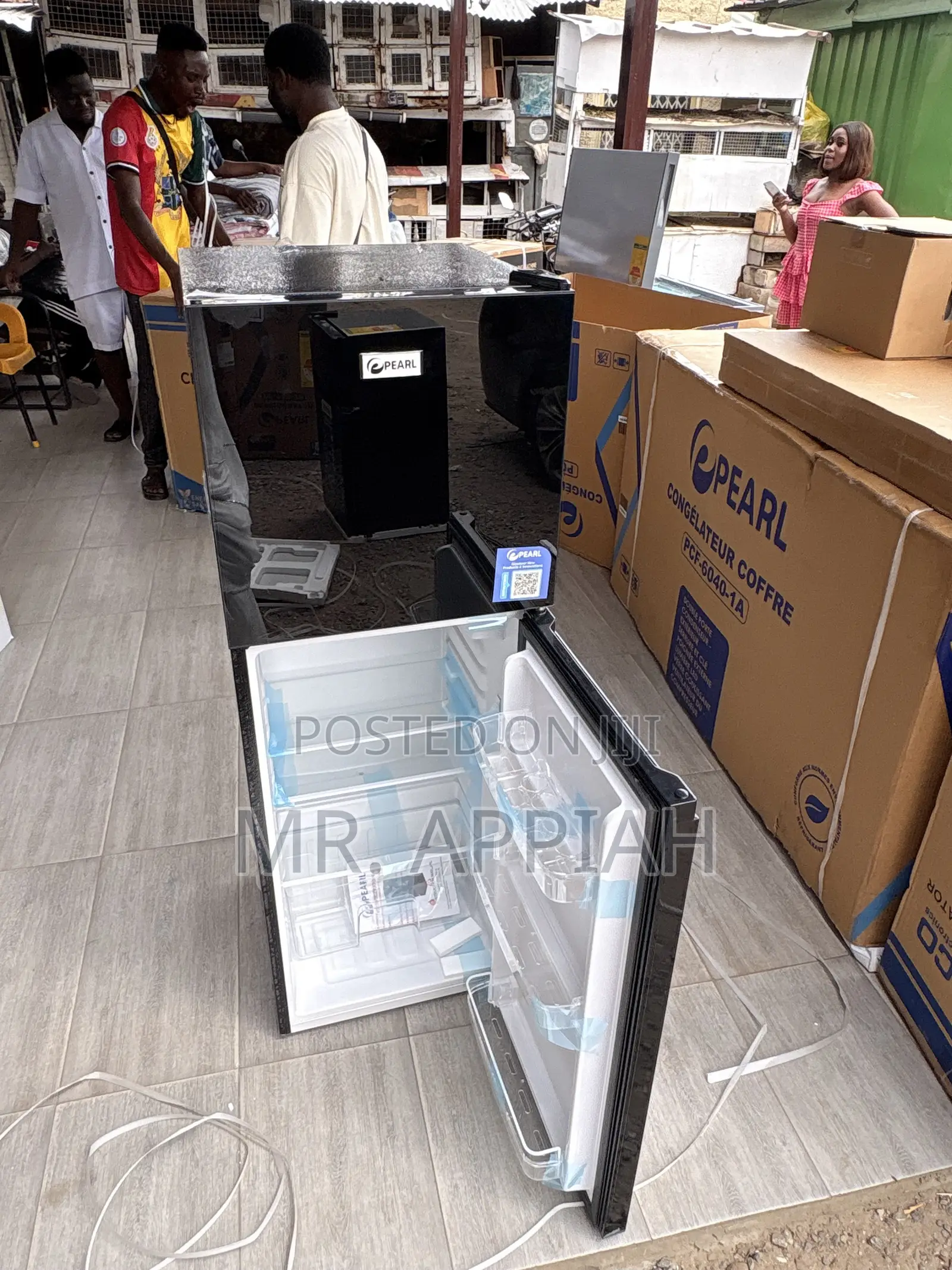 New Pearl Pf 216tbg Top Mount Freezer Fridge(Mirror)Black 