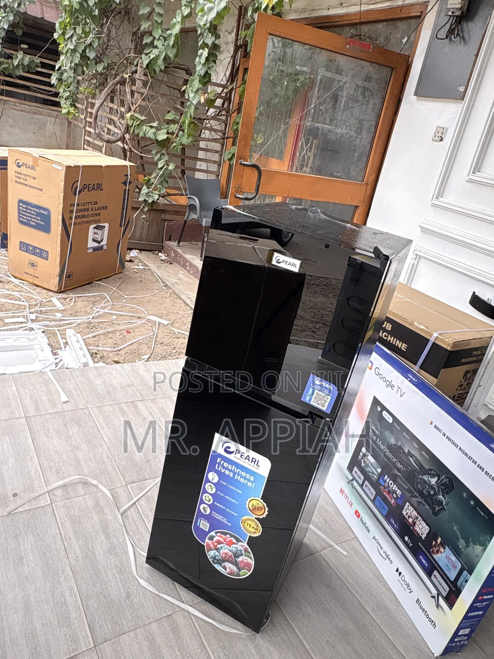 Super Authentic Pearl Pf 216tbg Top Mount Freezer Fridge(Black)Mirror.