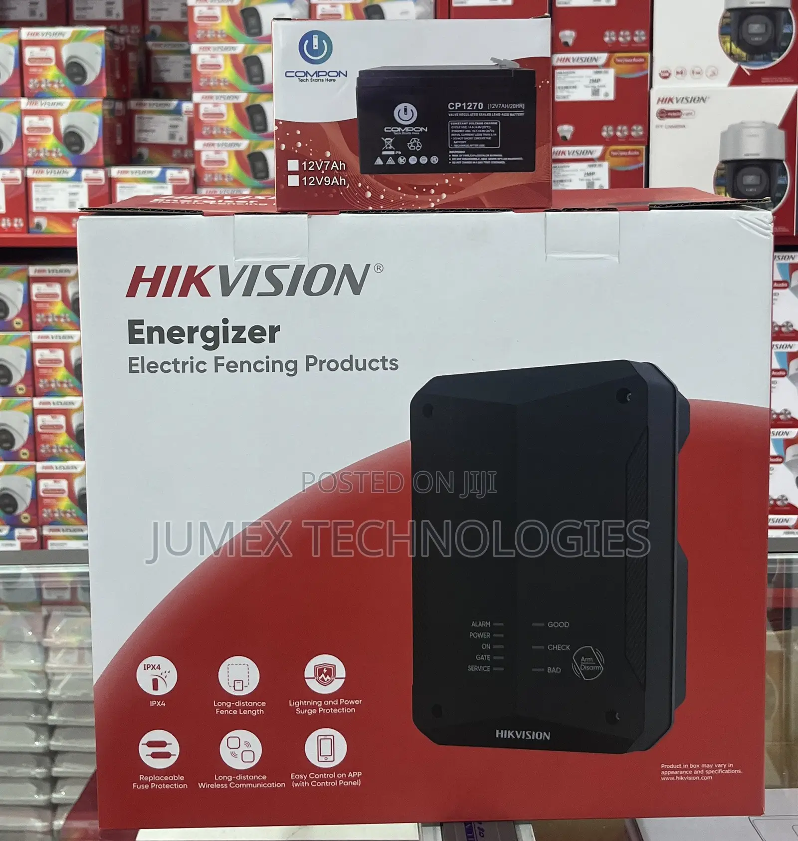 HIKVISION Energizer Electric Fencing Products DS-PF201-1WE + Battery
