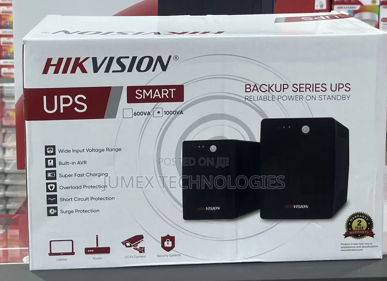 Hikvision Smart 1000VA Backup Series Ups Built in Avr