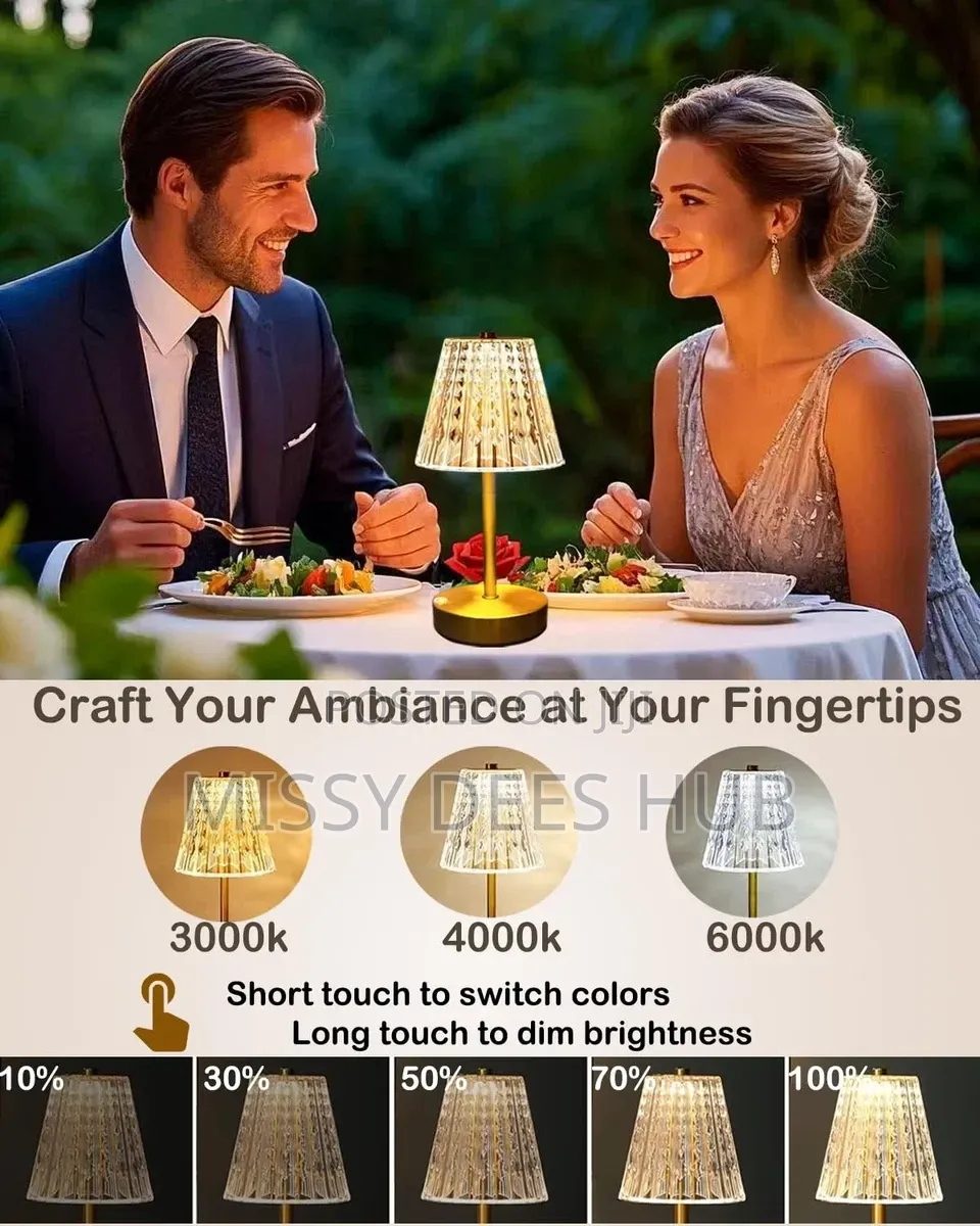 Crystal Table Lamp (Rechargeable)