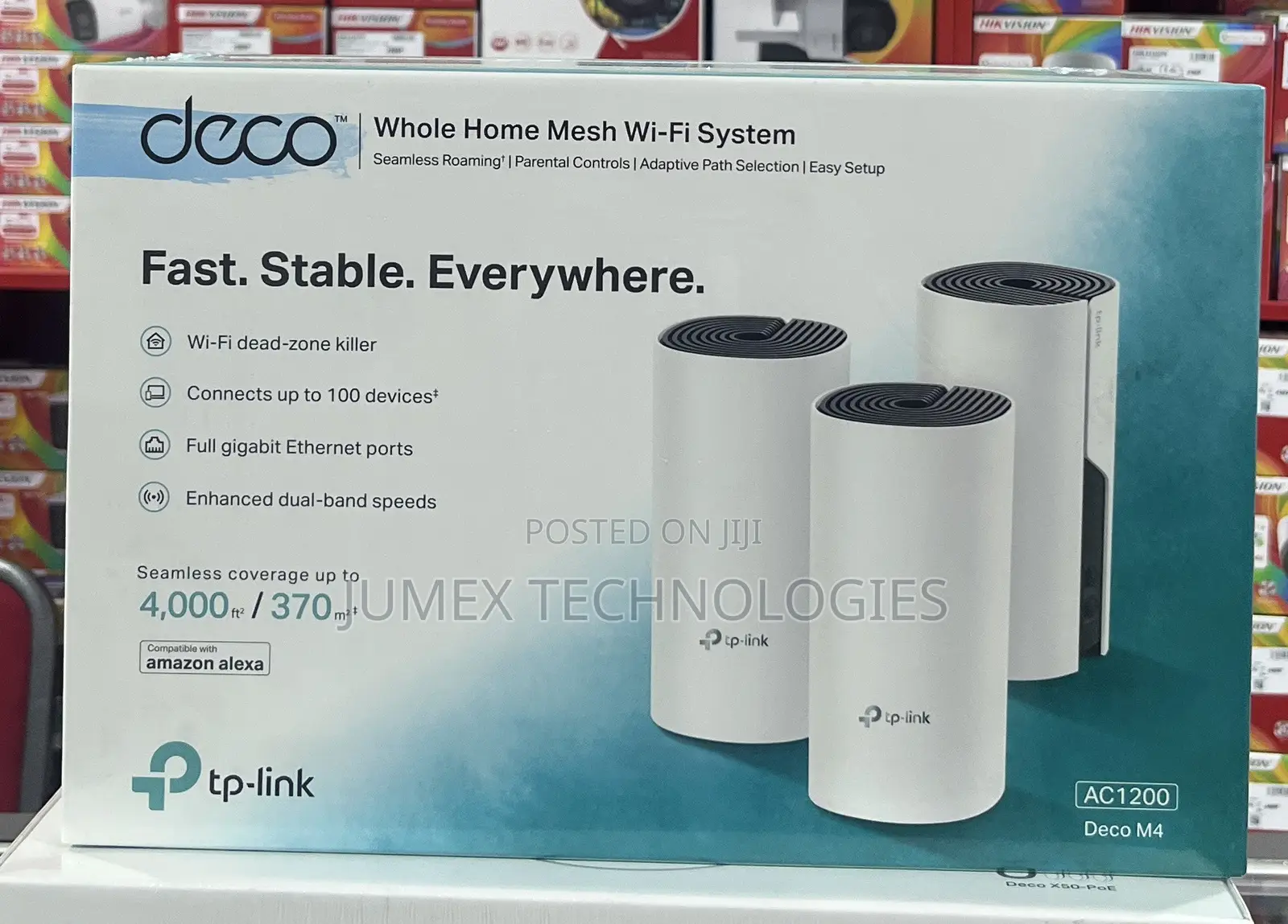 Deco M4 AC1200 Whole Home Mesh Wi-Fi System Fast. Stable. Everywhere.