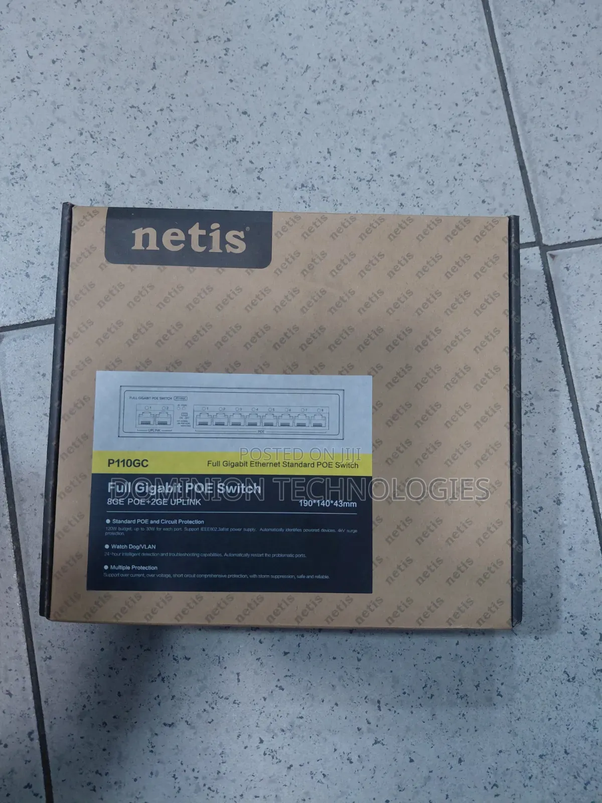NETIS P110GC 8-Port Gigabit POE Switch 8GE+2GE Uplink