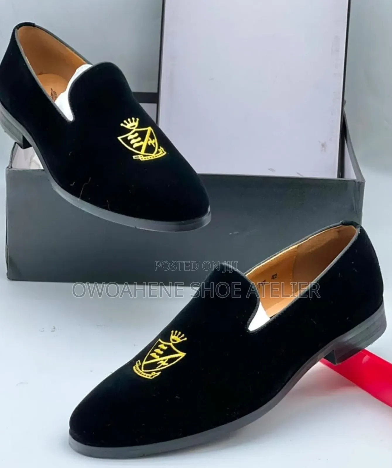 Versace Black Velvet Slip-on Loafer