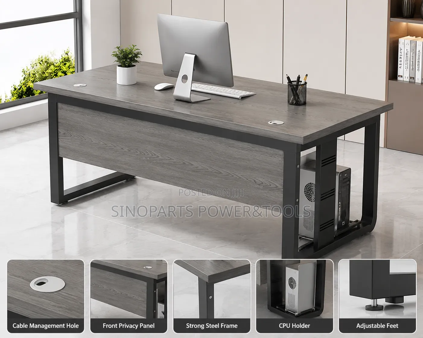 Modern Office Desk 120x60cm With CPU Holder