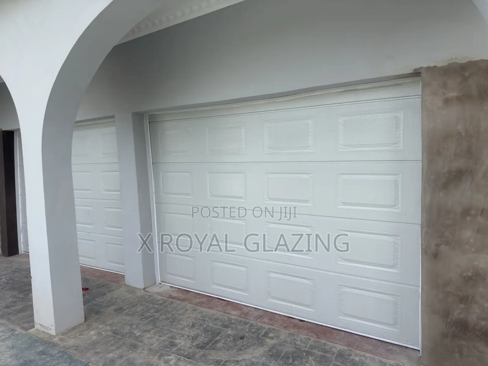 Double Face Remote Control White Garage Door Well Installed