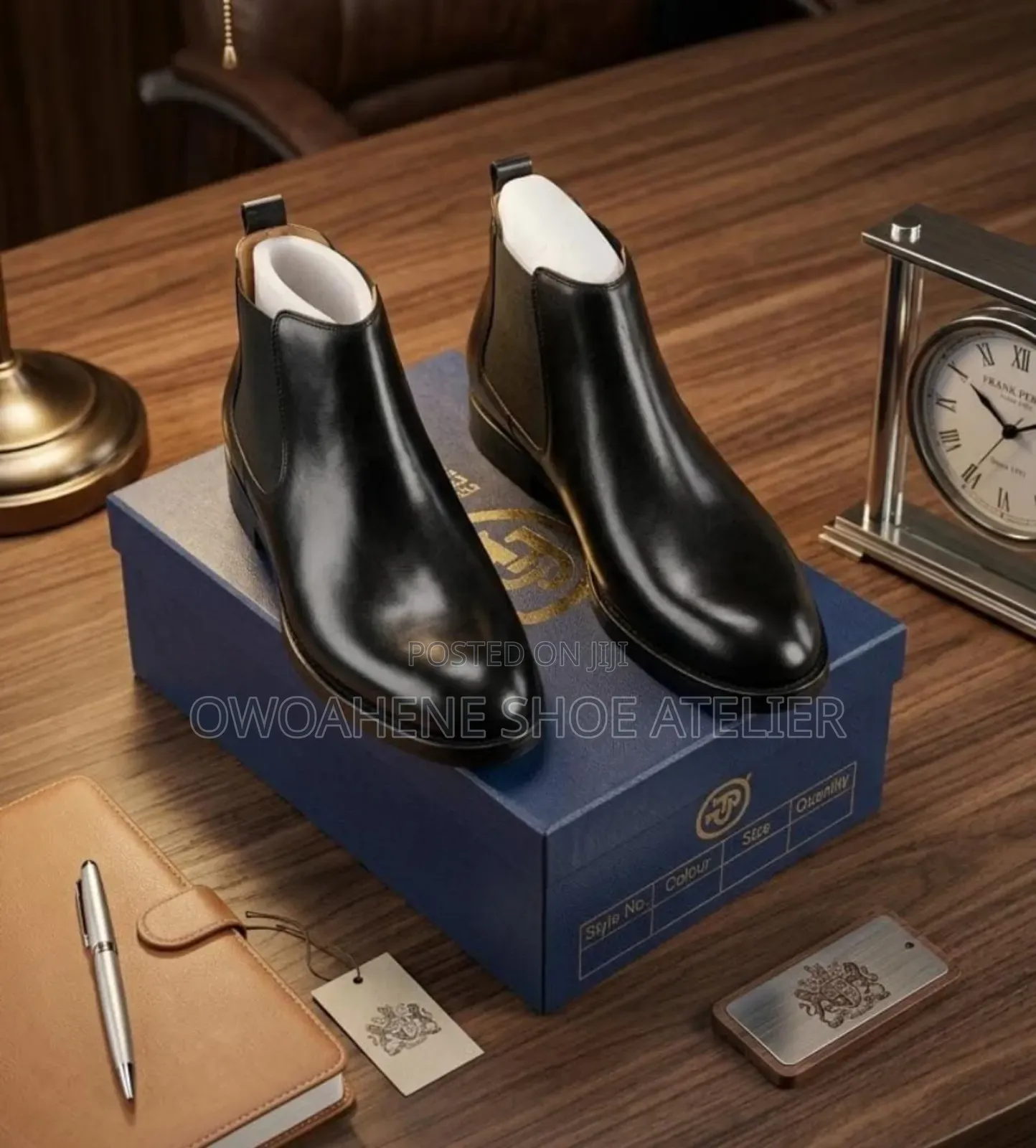 Frank Perry Whole Cut Black Chelsea Boot