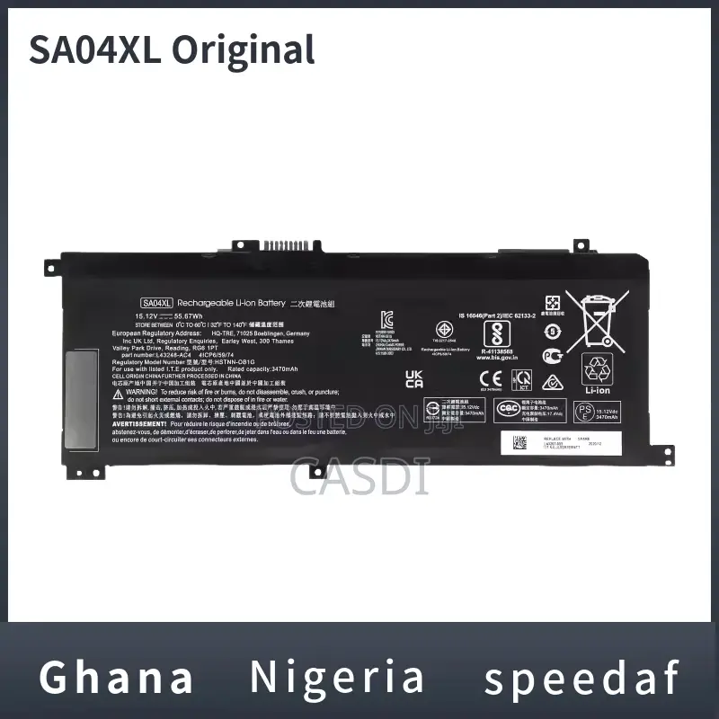 SA04XL HP Notebook Battery TPN-W142 W143 15-Ds000 15-Dr0003TX