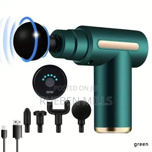 Green Fascia 4 Replaceable Heads Wireless Electric Massage Gun