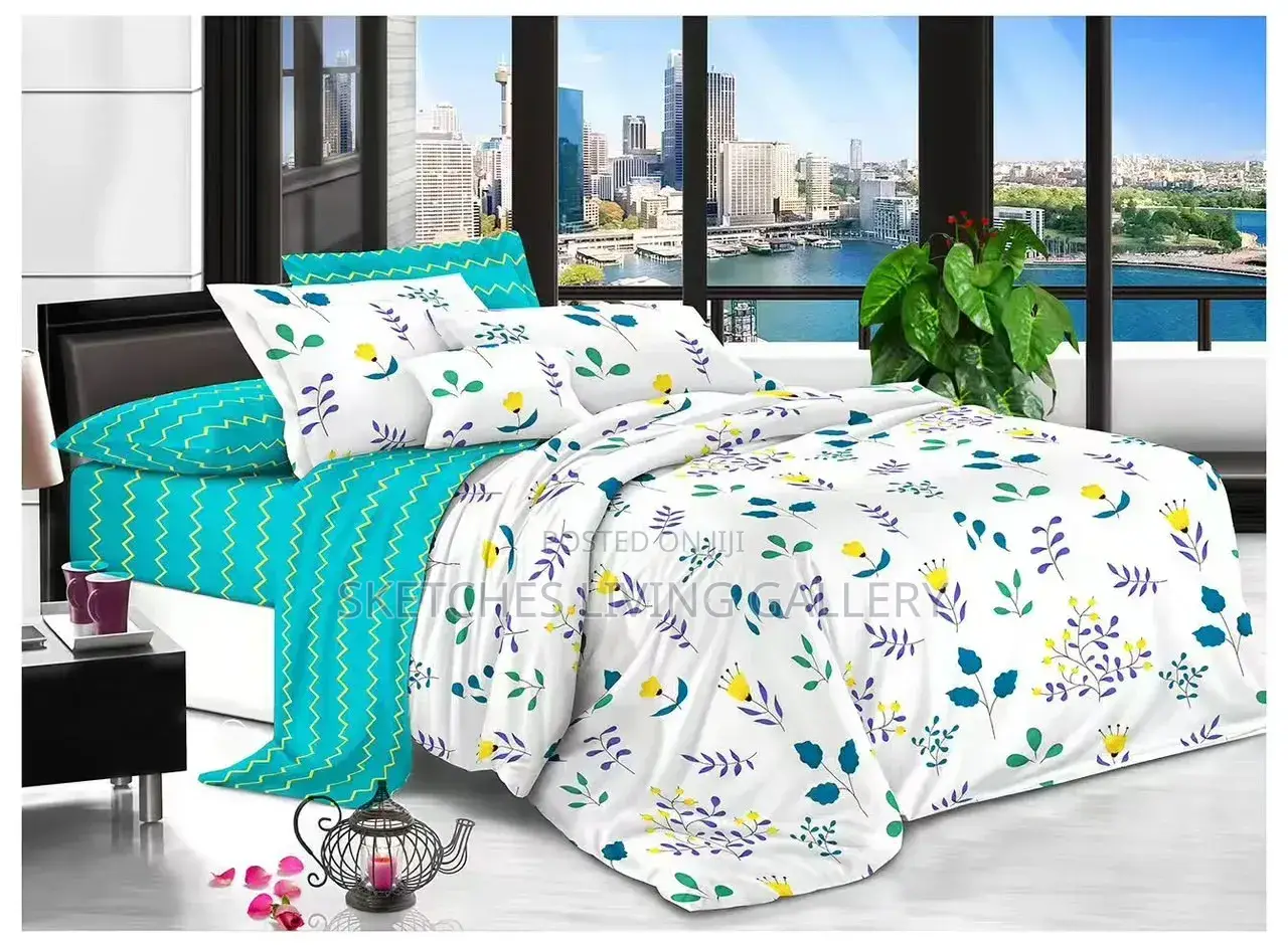 Deluxe Home Bedding Set - 1 Bedsheet 3 Pillow Cases