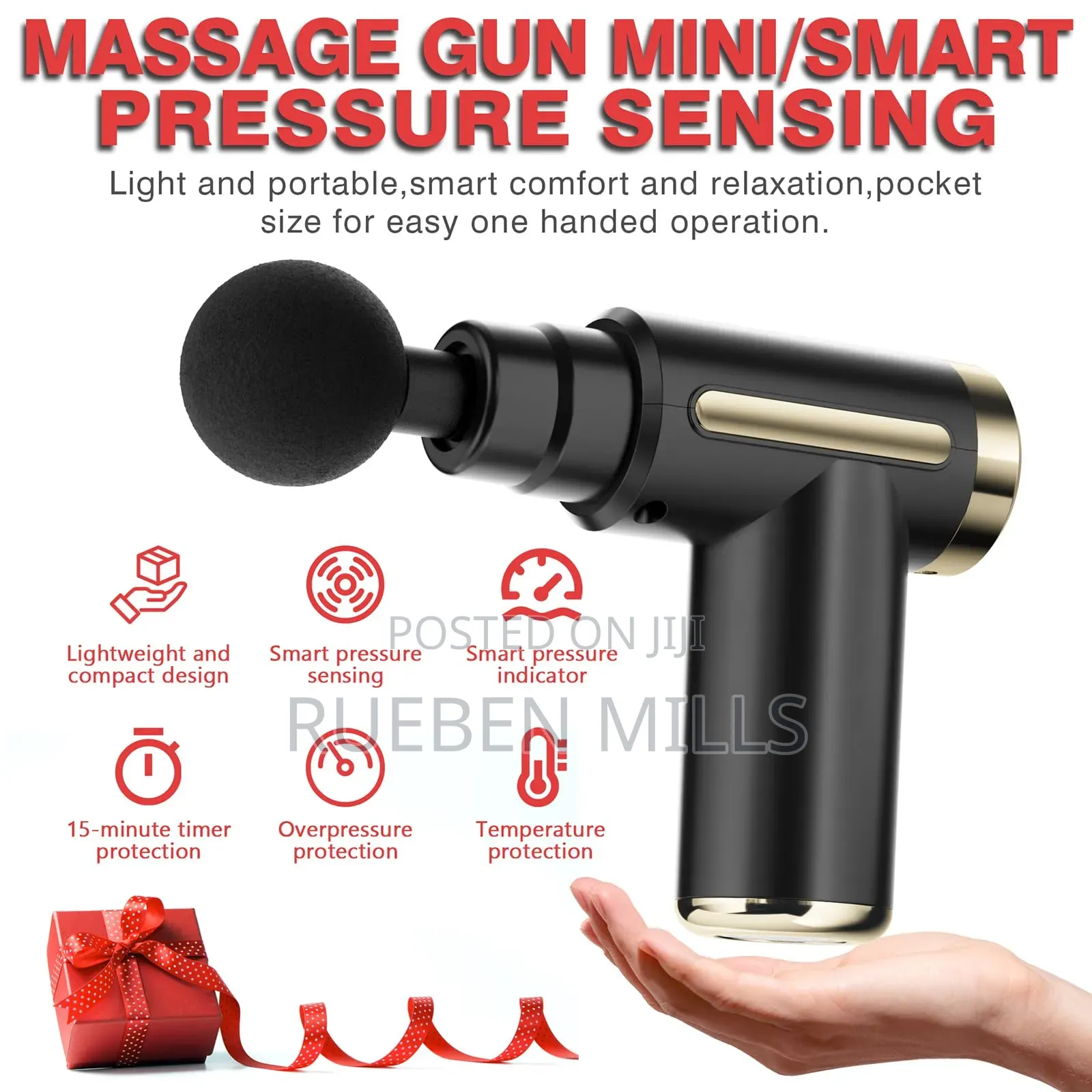 Quality Handheld Percussion Massage Gun (Four Heads, Six Speed Levels)