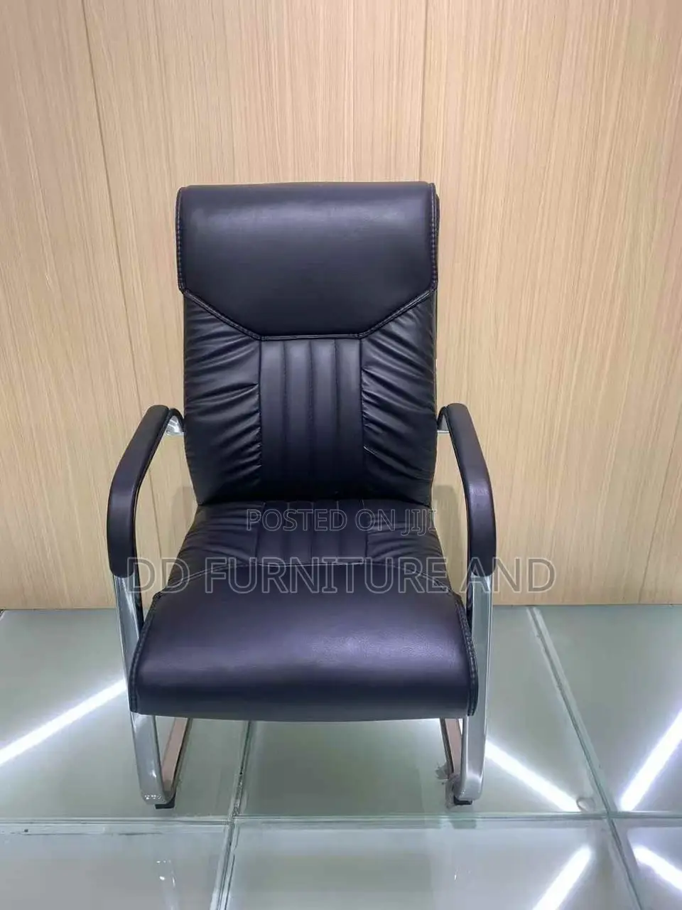 Black Faux -Leather Office Chair