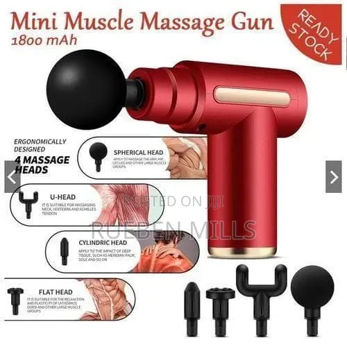 Massage Gun With 4 Interchangeable Heads Cordless Rechargeable