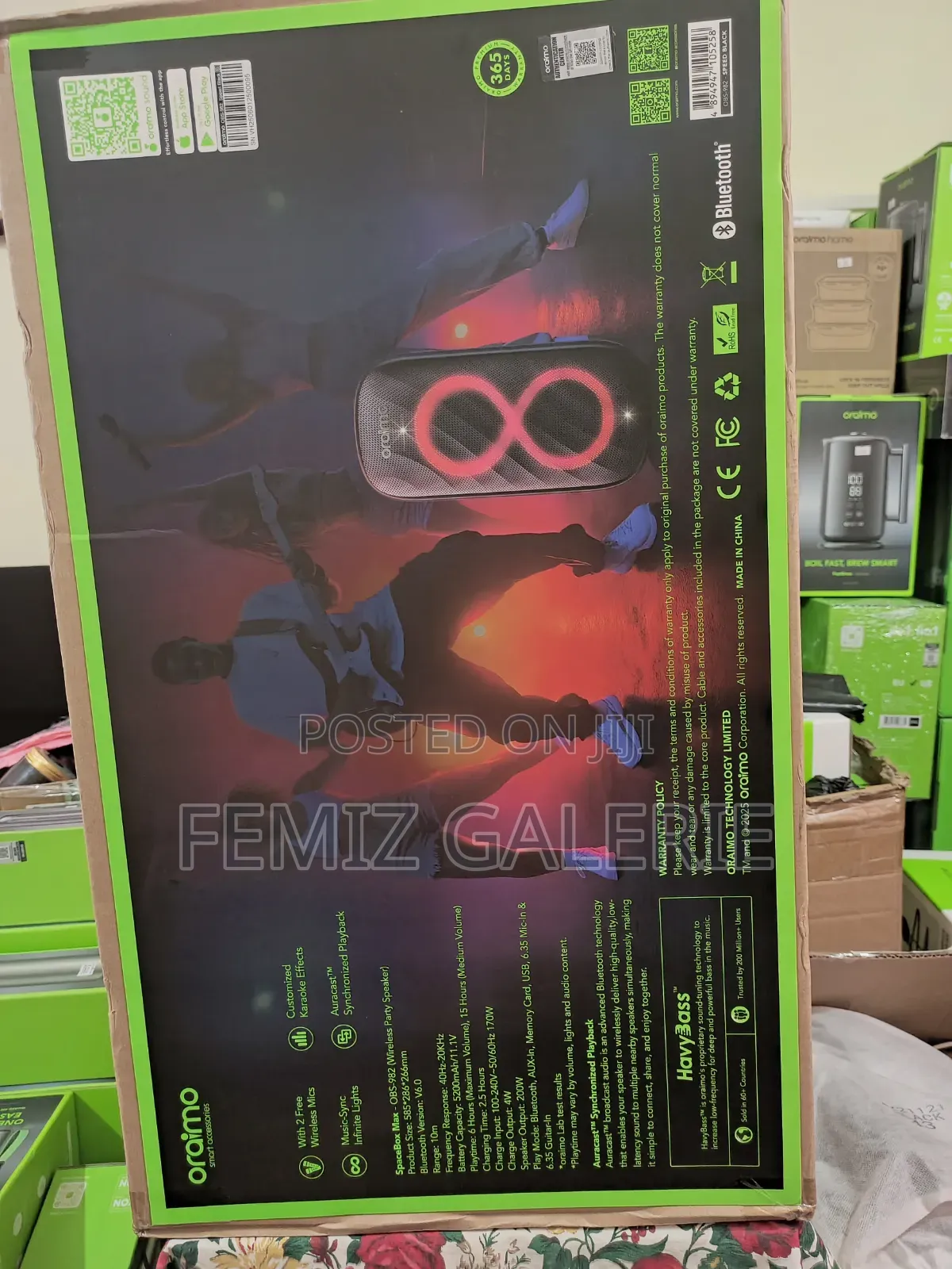Oraimo SpaceBox Max 200W Auracast Bluetooth Speaker