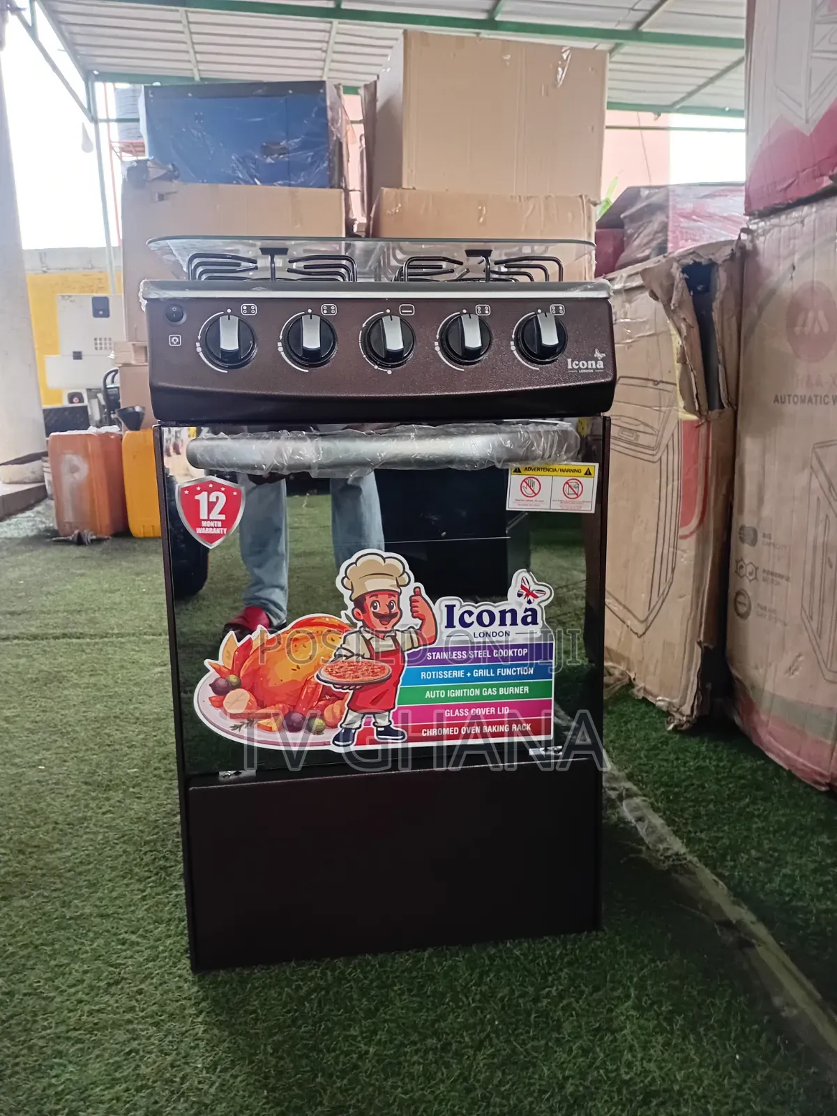 Icona 4 Gas Cooker With Auto Ignition – Four Burner Kitchen 50x50