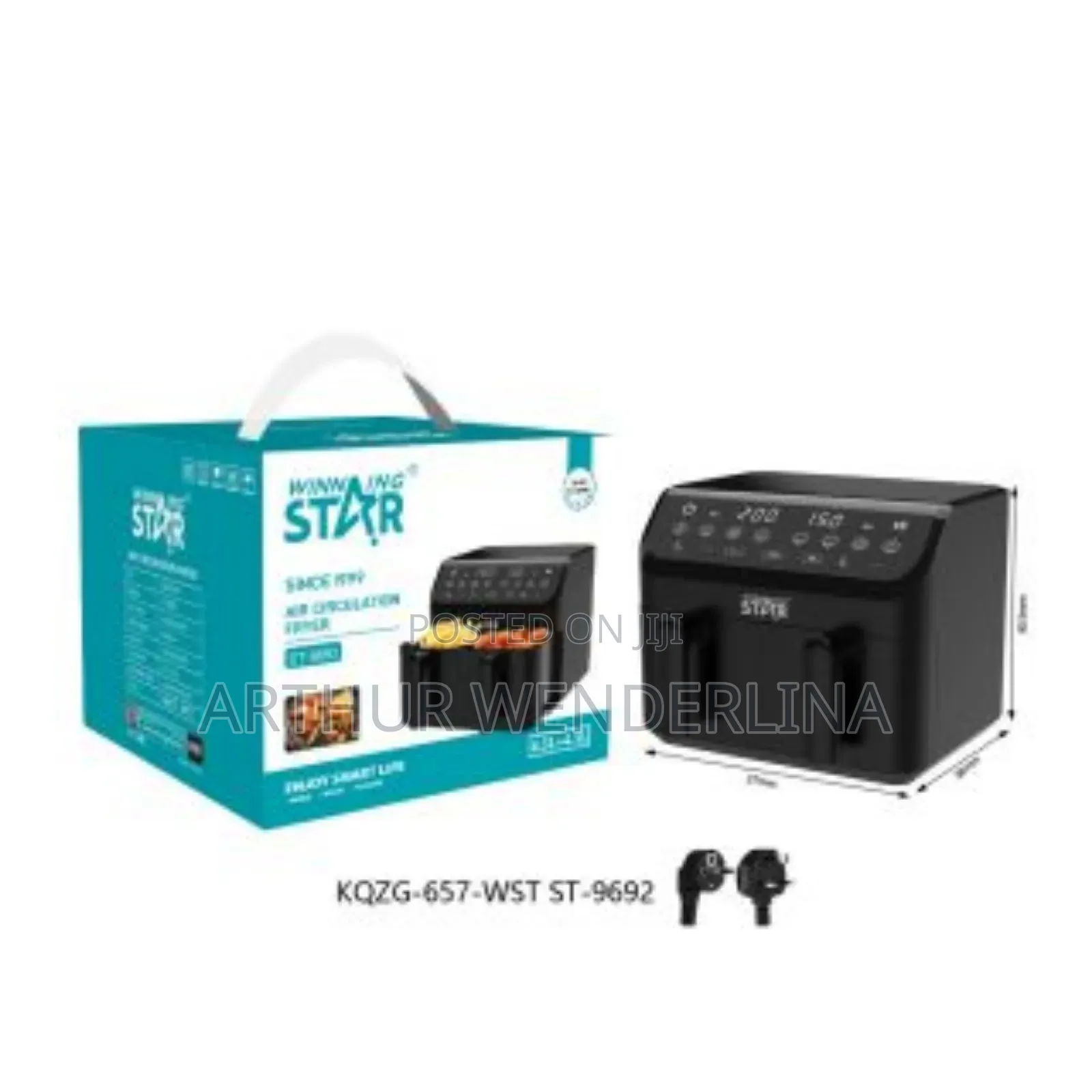 ST-9692 2000W 4.5L Dual Zone 2-Basket Air Circulation Fryer