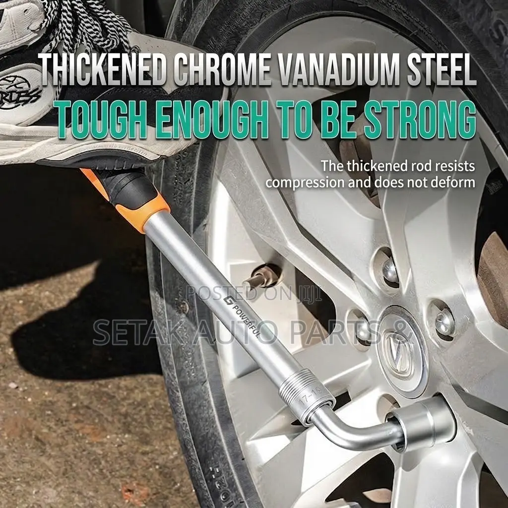 Heavy-Duty Telescopic Wheel Spanner Lug Wrench Set With 6-Gear System