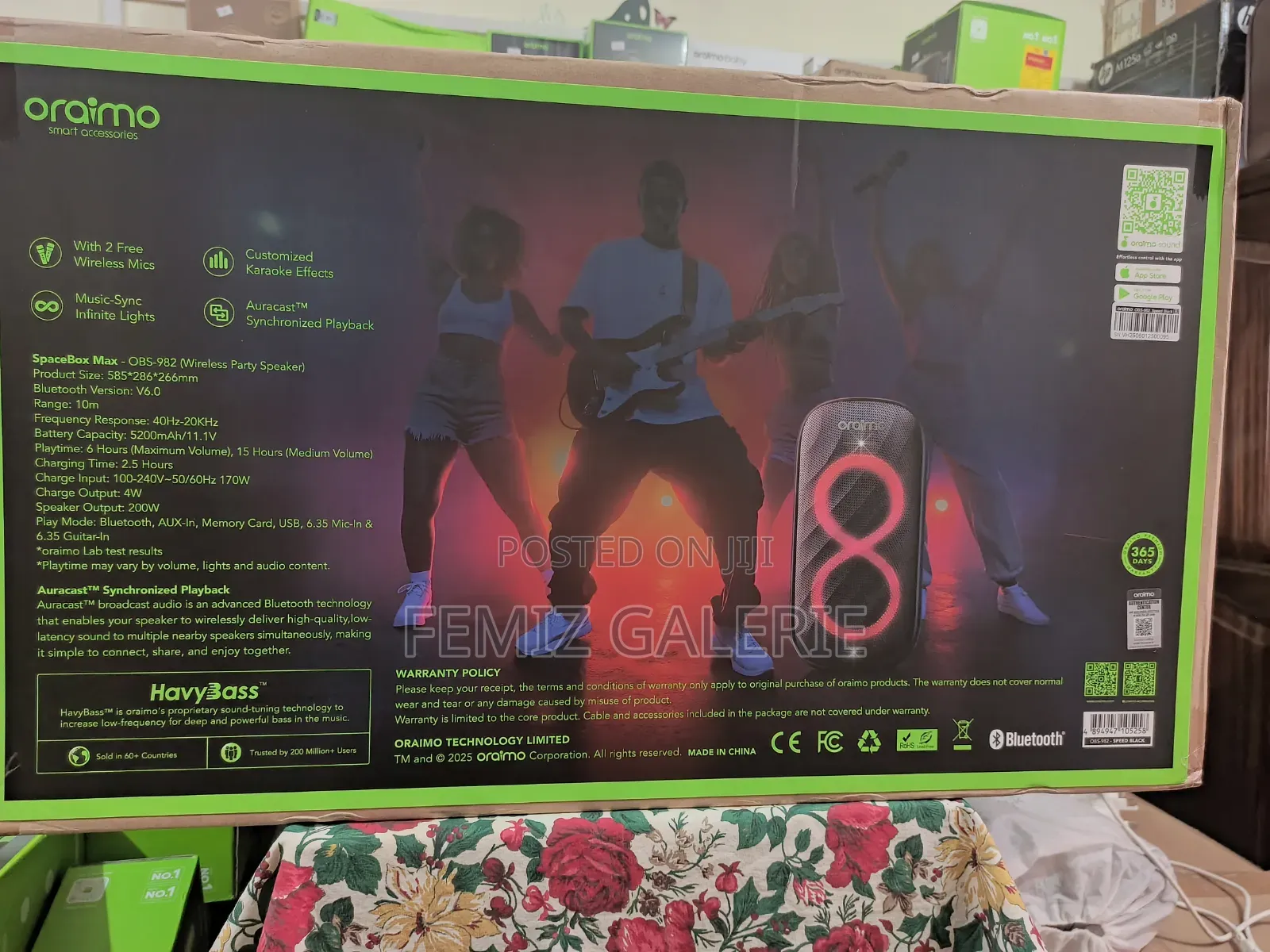 Oraimo SpaceBox Max 200W Auracast Speaker