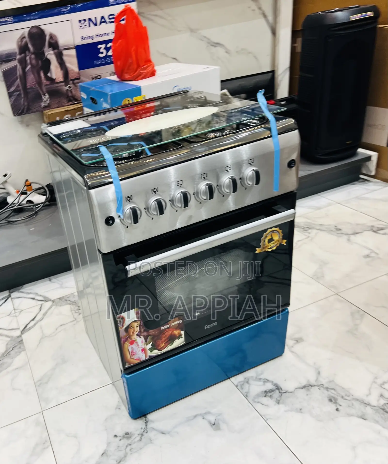 Super Classic Ferre 60x60cm New Line Glass Lid 4 Gas Burner..