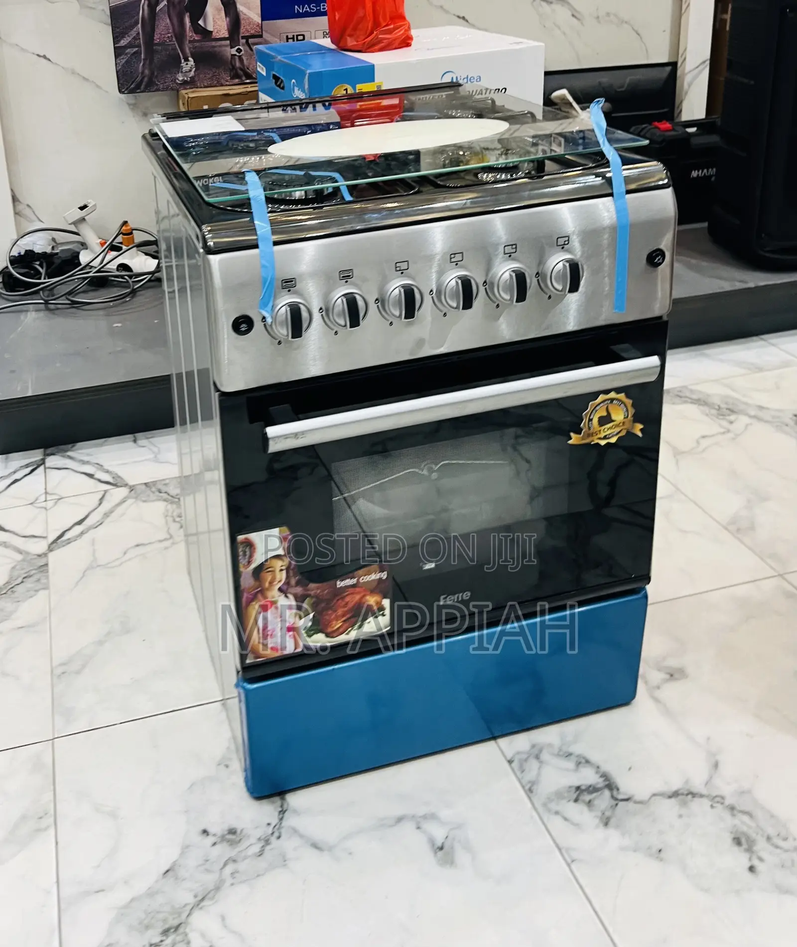 Super Classic Ferre 60x60cm New Line Glass Lid 4 Gas Burner..