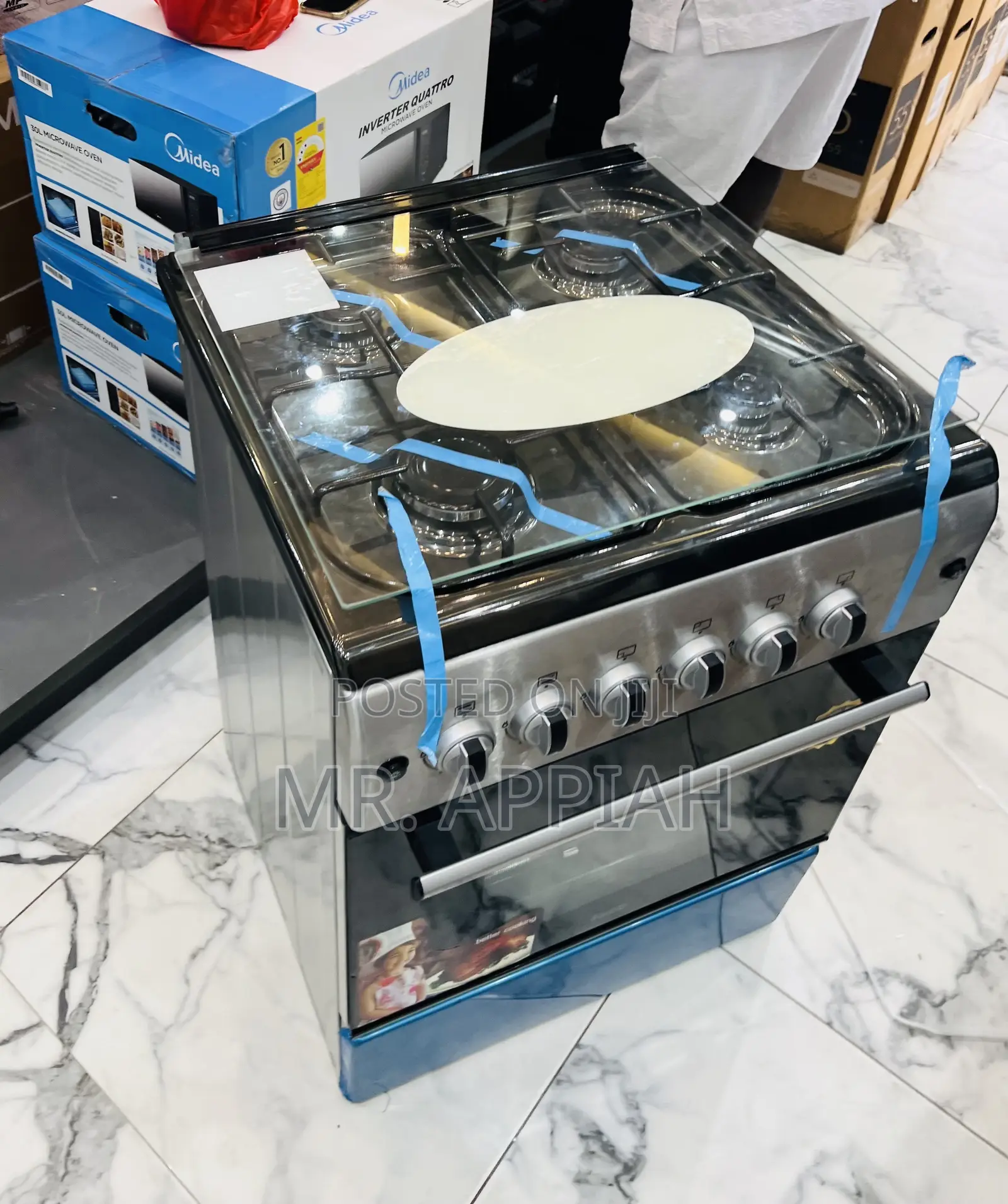 Super Classic Ferre 60x60cm Glass Lid 4 Gas Burner(Gray)..