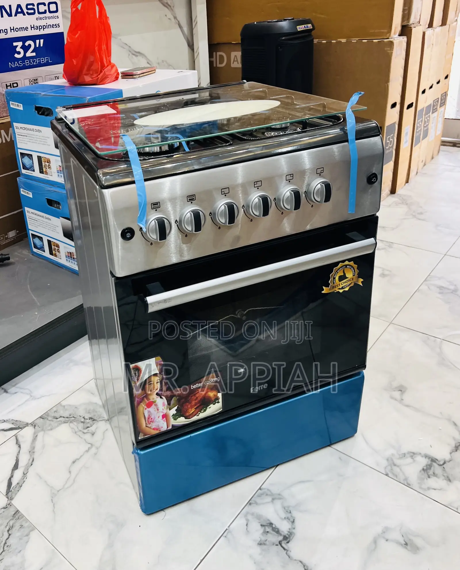 Super Classic Ferre 60x60cm 4 Gas Burner(Glass Lid)Gray..