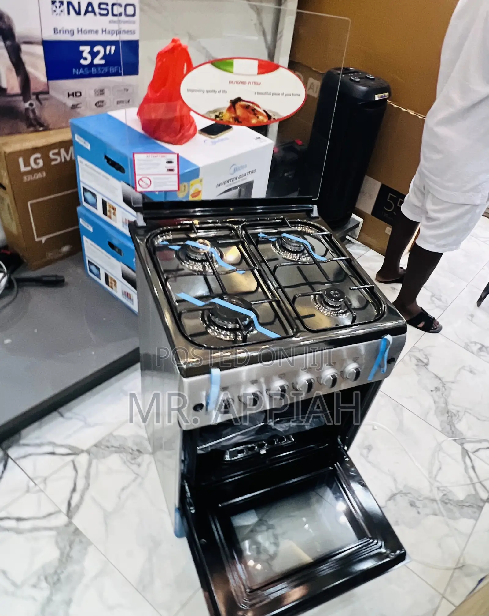 Super Classic Ferre 60x60cm 4 Gas Burner(Glass Lid)Gray..