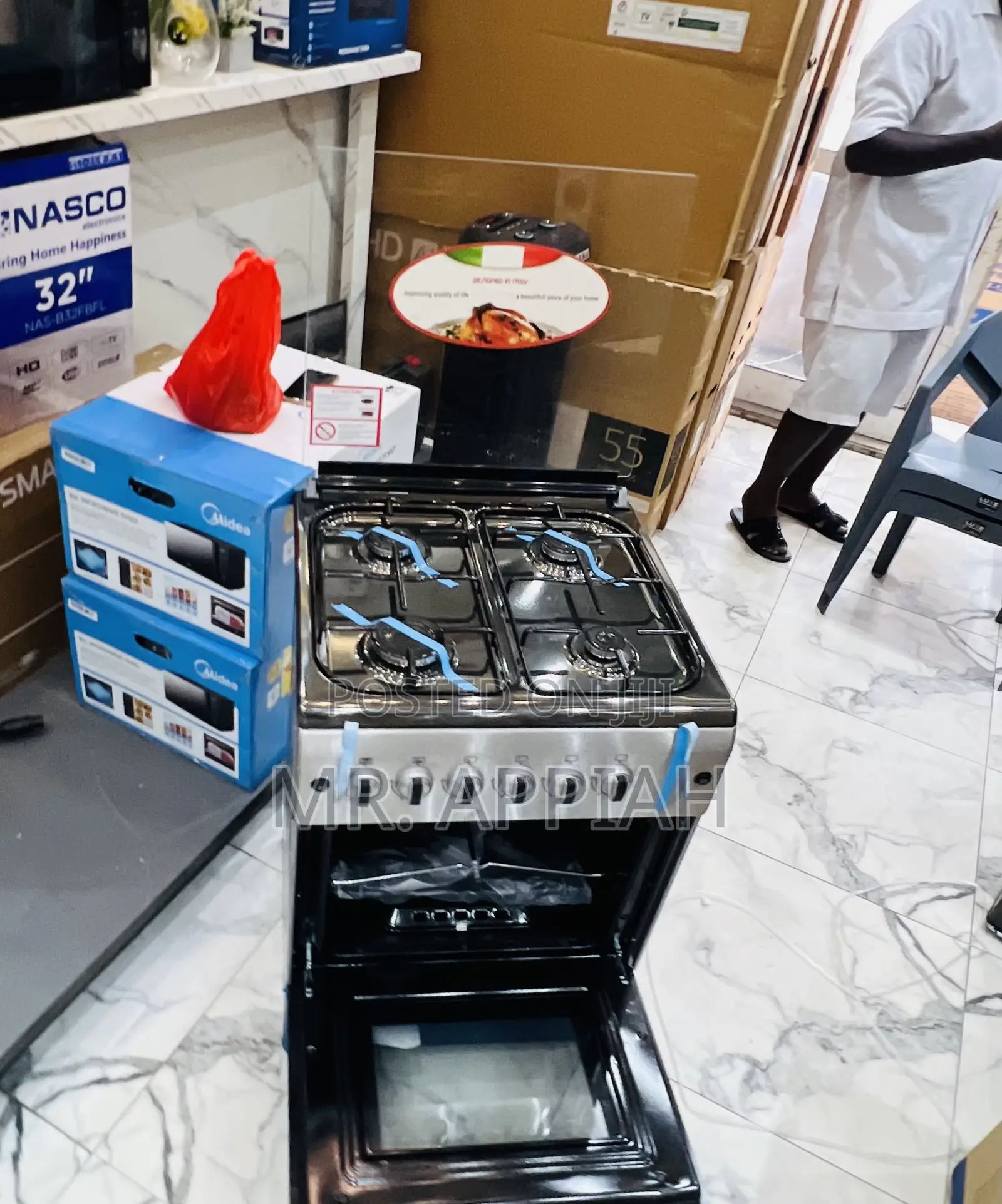 Get Premium Ferre 60x60cm 4 Gas Burner(Glass Lid)Gray..
