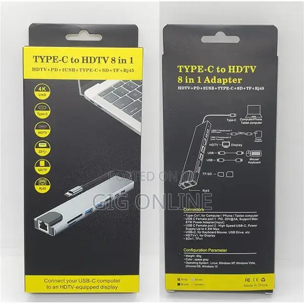 Type C to HDTV 8in 1