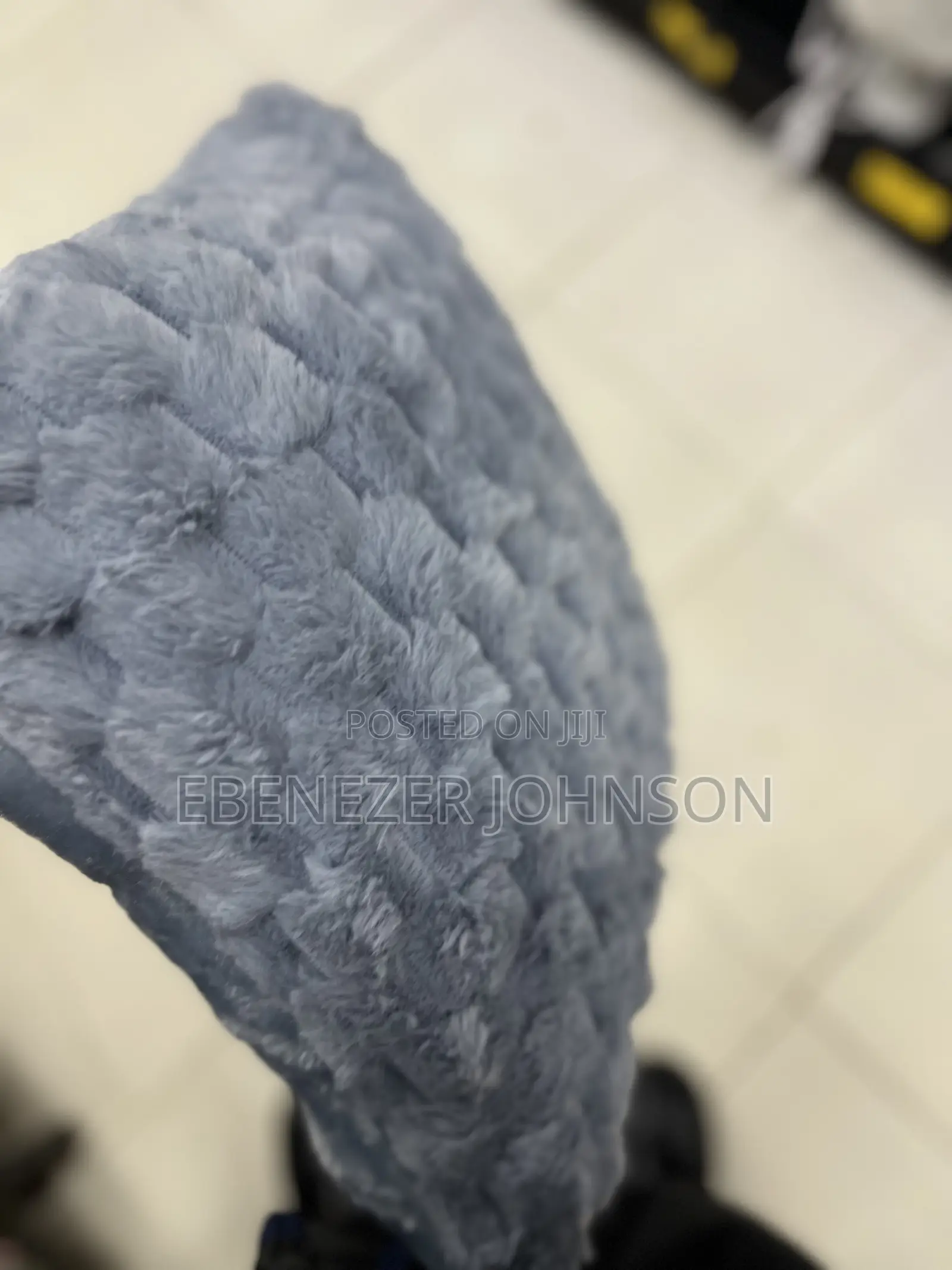 Faux Fur / Fluffy Throw Pillow With Quilted Diamond Pattern