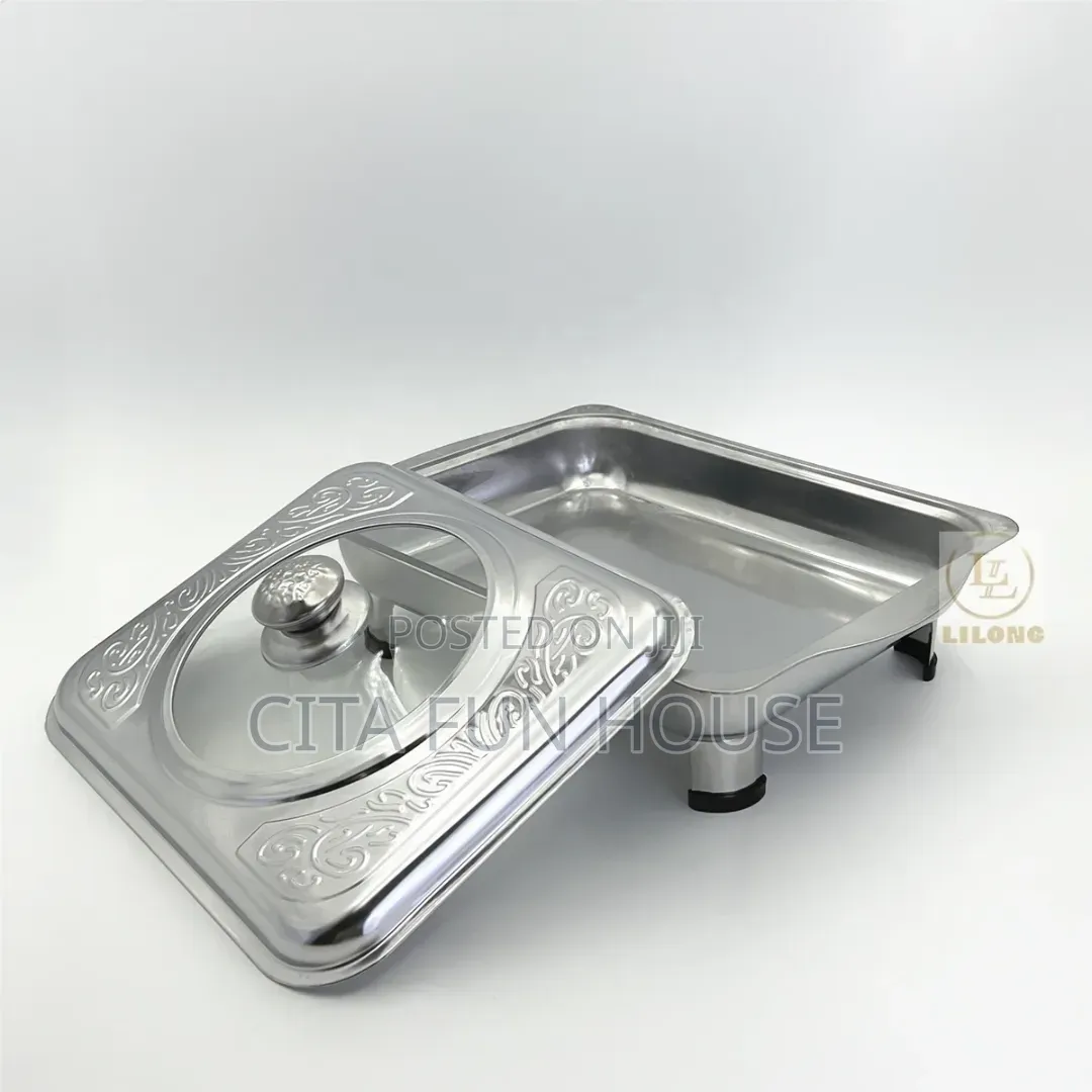 Chaffing Dish Square With Glass Lid